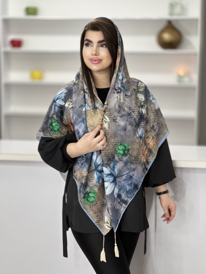 روسری نخی اعلاء منگوله دار کد1743