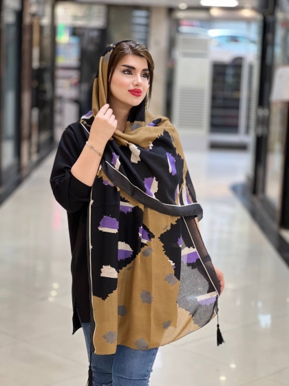 شال نخی سی آی اسکارف منگوله دار کد1021