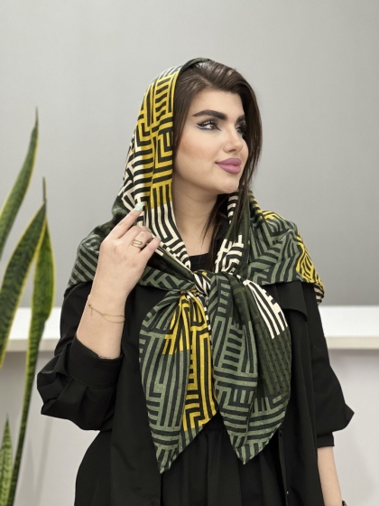  روسری نخی دست دوزپاییزه کد1291