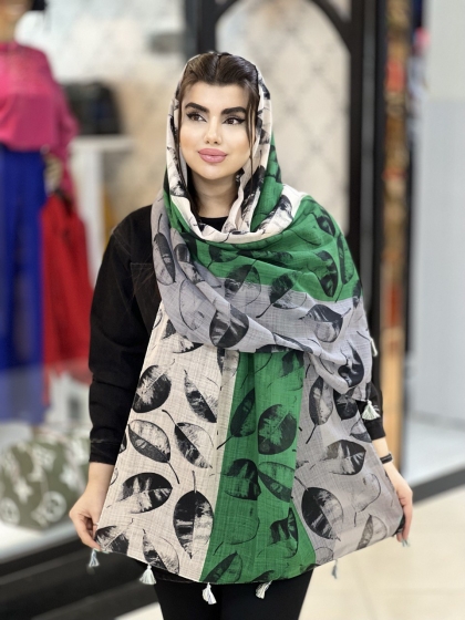 شال نخی بهاره منگوله دار کد1589