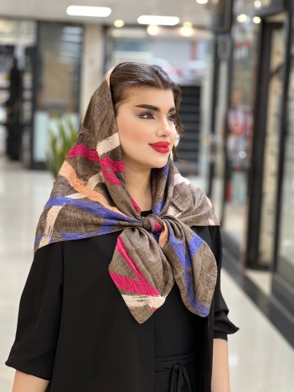 روسری نخی سوزنی دور دوخت  کد 990