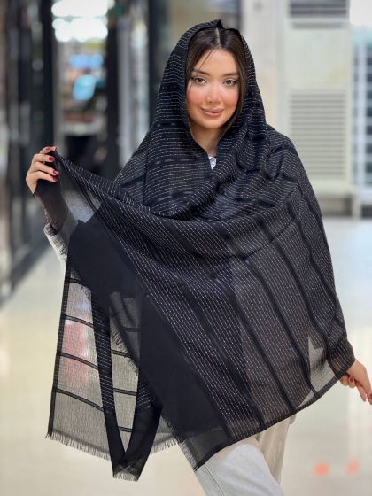 شال نخی لمه دار کد 2610
