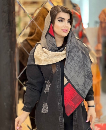 روسری نخی ژاکارد دست دوز کد 1576
