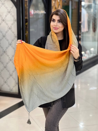 شال نخی پلیسه منگوله دار وارداتی کد1757
