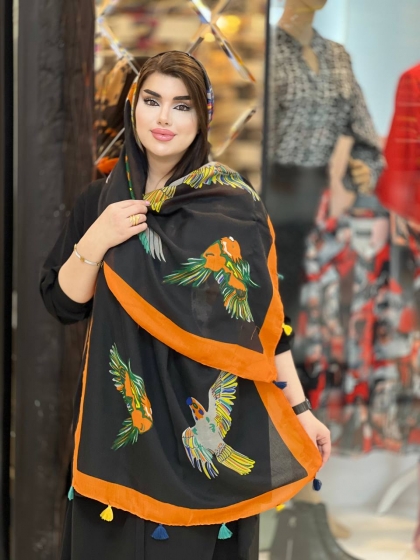شال نخی سی آی اسکارف منگوله دار کد1033