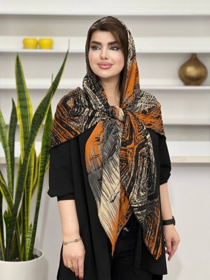 روسری گارزا ژاکارد دور دست دوز کد1164