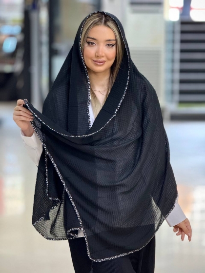 شال نخی پلیسه دورگان پلنگی کد 2668