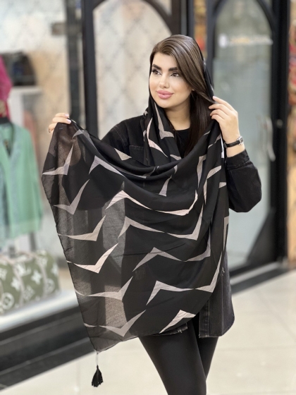 شال نخی سی آی اسکارف منگوله دار کد 1650