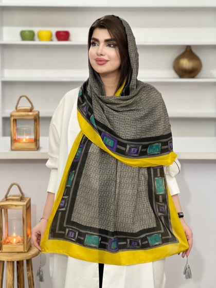 شال نخی ترک دور دوخت منگوله دار کد1192