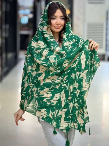 شال نخی سی اسکارف منگوله دار کد 2549