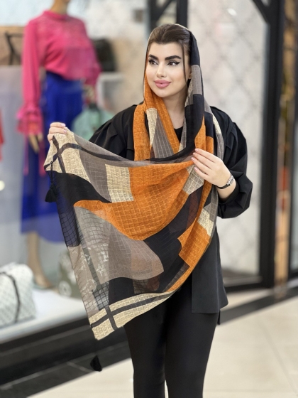شال نخی ژاکارد منگوله دار کد1648