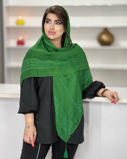 روسری نخی لمه منگوله دار کد 2096