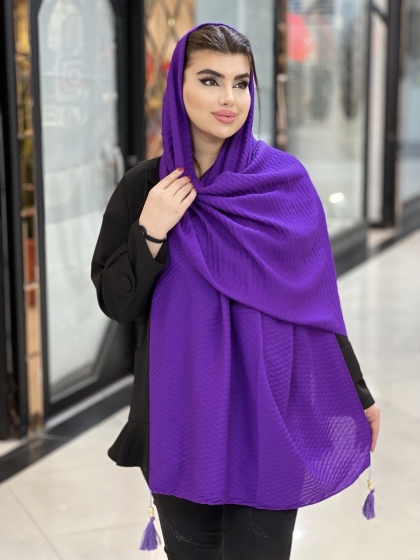 شال موهر پلیسه منگوله دار کد 1402