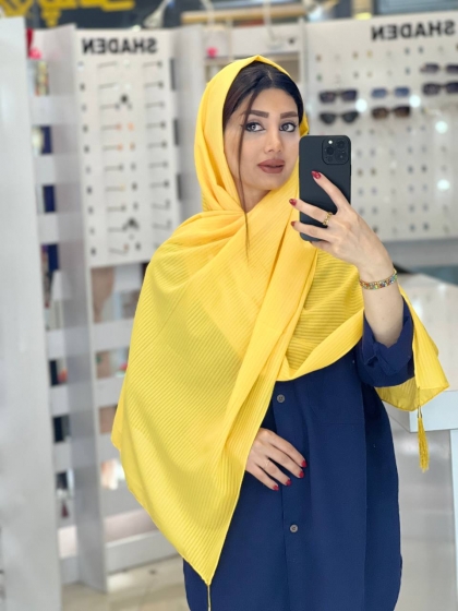 شال نخی میله ای منگوله دار کد 2146