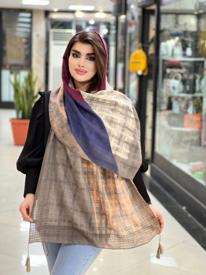شال موهر پاییزه منگوله دار کد 688
