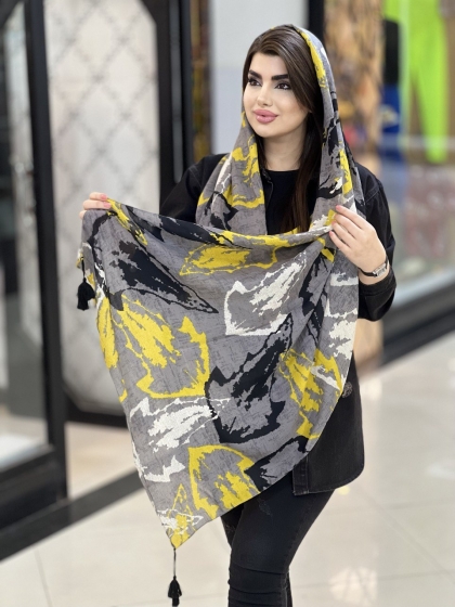 شال نخی ترک منگوله دار کد1670