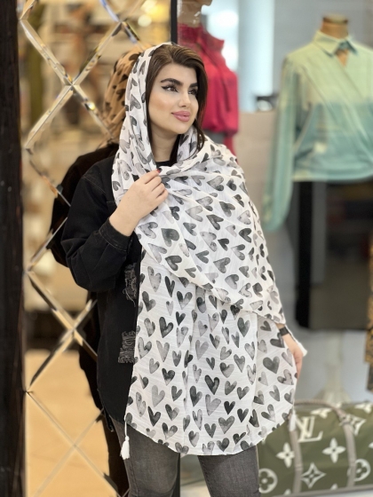 شال نخی بهاره منگوله دار کد1704