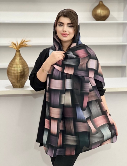 شال نخی دور دوخت منگوله دار کد 1138