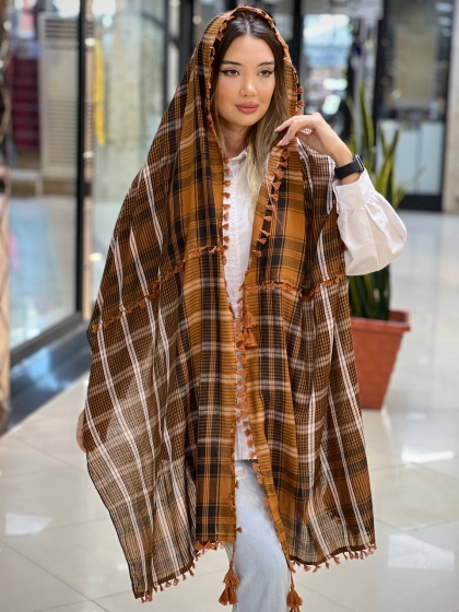 شال نخی عربی منگوله دار کد 2321