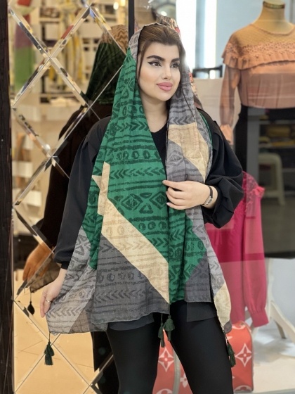 شال نخی منگوله دار بهاره کد 1633