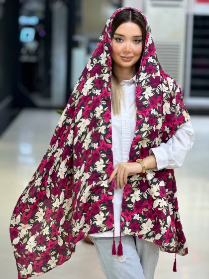 شال نخی سی آی اسکارف منگوله دار کد 2560