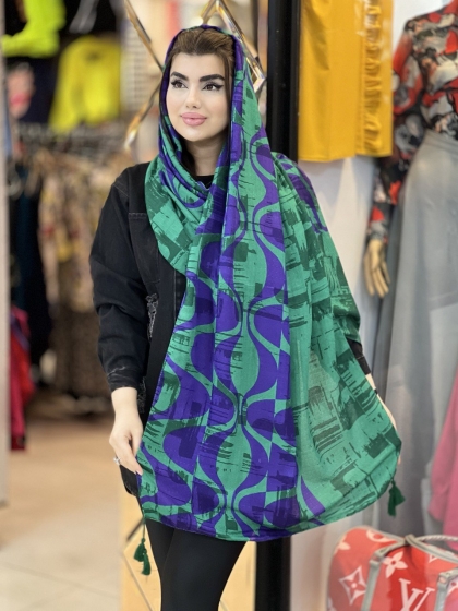 شال نخی حصیری منگوله دار کد1646