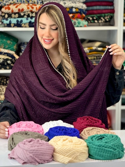 شال پلیسه مرواریدی شاین کد 2640