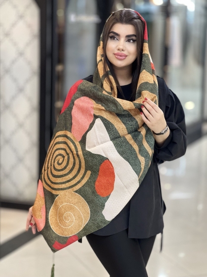 شال نخی بهاره منگوله دار کد 1716