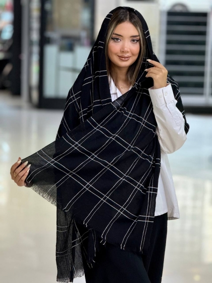 شال نخ طرح زارا پلیسه کد 2842