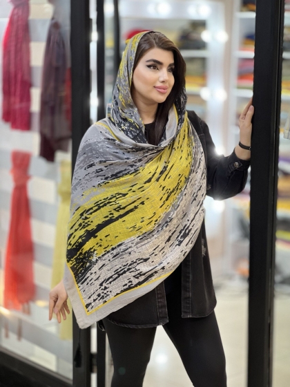 شال نخی ژاکارد منگوله دار کد1617