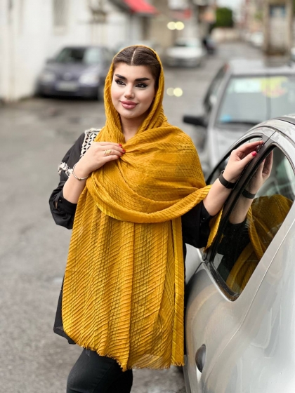 شال نخی پلیسه راه راه کد 984