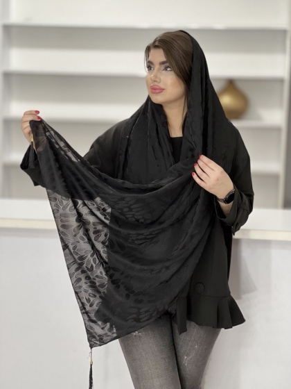 شال نخی ریون پاییزه منگوله دار کد 1429