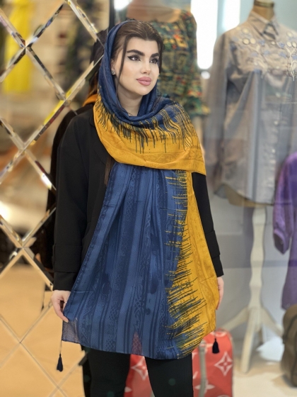 شال نخی ژاکارد منگوله دار کد1855