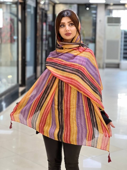 شال نخی پلیسه طیفی اعلاء کد 2109