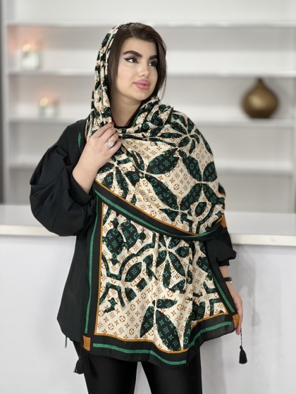 شال نخی بهاره منگوله دار کد 1744