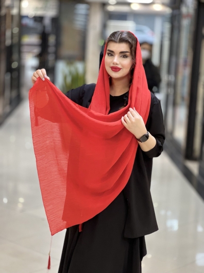 شال حریر دور دوخت منگوله دار کد995