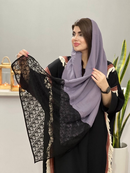 شال نخی مزونی منگوله دار کد 1242