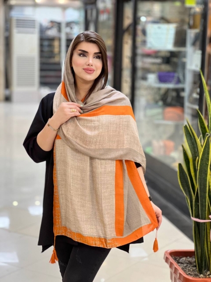 شال نخی حصیری منگوله دار کد1057